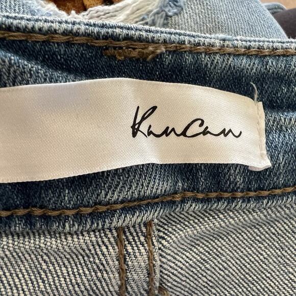 KanCan Jeans Womens Sz Xl Blue Denim Leopard High Rise Ankle Skinny Distressed - Picture 5 of 9